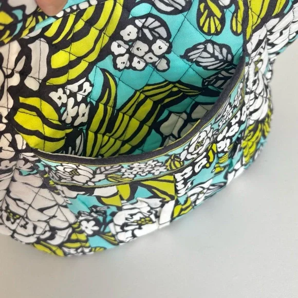 VERA BRADLEY SWEETHEART SHOULDER BAG Purse ISLAND BLOOMS Floral Teal/Green - Picture 9 of 13